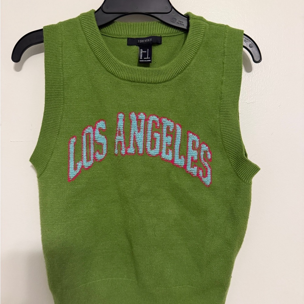 Forever 21 Green Sleeveless Sweater